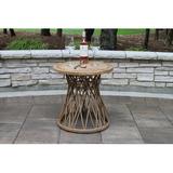 Birch Lane™ Arella Side Table Wood/Wicker/Rattan in Brown | 22 H x 21.5 W x 21.5 D in | Outdoor Furniture | Wayfair