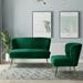 Etta Avenue™ Euclid 47" Armless Loveseat Velvet/Manufactured Wood in Green | 31.5 H x 47 W x 30.5 D in | Wayfair 4F81B8CCE35148A0B868071C4AC72883