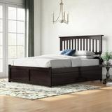 Red Barrel Studio® Aiston Queen Solid Wood Platform Bed Wood in Brown | 50 H x 64.63 W x 82.5 D in | Wayfair 321CF37D514440C99F4AC53468BE21FD