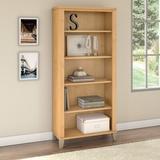 Gracie Oaks Magomed Bookcase Wood in Yellow/Brown | 65.21 H x 29.57 W x 12.81 D in | Wayfair CBA3BCF6F9124B42A88EE8F5BFCA8084