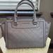 Michael Kors Bags | Michael Kors Quilted Stud Satchel Grey Leather | Color: Gray | Size: 13" W X 8" H X 4.5” D