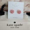 Kate Spade Jewelry | New Kate Spade Flying Colors Pink Stud Earrings | Color: Gold/Pink | Size: .50" Diameter