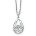 925 Sterling Silver Polished Lobster Claw Closure White Ice With Blue Topaz Necklace Measures 10mm Wide Jewelry Gifts for Women - 46 Centimeters