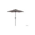 Parasol Rond 2 m Gris Acier et Polyester Ouverture Avec Manivelle - Mobilier de Jardin - Parasol