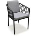 Pilat - Fauteuil en aluminium et corde gris anthracite Paris Garden Gris anthracite