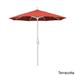 California Umbrella 7.5' Rd. Aluminum Patio Umbrella, Crank Lift with Push Button Tilt, White Finish, Sunbrella Fabric