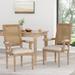 Maria Wood and Cane Upholstered Dining Chair by Christopher Knight Home - 23.75" L x 23.75" W x 39.75" H