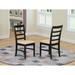 East West Furniture Dining Chairs - Ladder Back Dining Chairs, Set of 2 (Chair Seat Type Options)