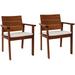 Nelson 2-Piece Eucalyptus Patio Chair Set with Cushions