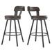 Harley Faux Leather Graphite Grey Metal Swivel Stools (Set of 2) by iNSPIRE Q Modern