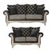 Rosdorf Park Bernardus Living Room Set Faux Leather/Polyester in Black | 40 H x 93 W x 38 D in | Wayfair Living Room Sets