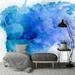 Wrought Studio™ Erwin Removable Abstract Watercolor Background Adhesive Wall Mural Vinyl in Blue/White | 175 W in | Wayfair