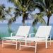 Latitude Run® Reclining Outdoor Aluminum Chaise Lounge Set Of 2 Metal in White | 41 H x 22.5 W x 76 D in | Wayfair 9475D635861744328A9A5C447F6A2E9A