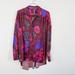 Free People Tops | Free People Silky Night Floral Boyfriend Blouse | Color: Pink/Red | Size: Xs