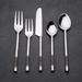 INOX Satin Pearl Etched Chantilly 5 Pc. Flatware Set - 9" Dinner nife, 8.25" Dinner Fork, 8" Dinner Spoon