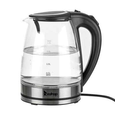 1500W 1.8L Electric Kettle Water Heater, Glass Tea, Coffee Pot, Auto Shut-Off