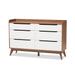 Carson Carrington Borlange 6-drawer Mid-century White/Walnut Chest