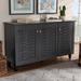 Contemporary Dark Grey 12-pair Shoe Storage Cabinet