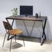 Inbox Zero Krisdapor Desk Wood/Metal in Black/Brown/Gray | 30 H x 47.25 W x 23.5 D in | Wayfair E3547975C2444D5FAD62B5CF82C06C7F
