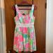 Lilly Pulitzer Dresses | Lilly Pulitzer Floral Pattern Dress W/ Lace | Color: Green/Pink | Size: 4