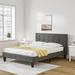 Red Barrel Studio® Kamyla King Bed Wood & /Upholstered/Metal & /Metal/Polyester in Gray | 38.97 H x 79.9 W in | Wayfair