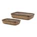 "Tray (Set of 2) 16""L x 11""W, 20""L x 14""W Bamboo/Wood - Melrose International 80503DS"