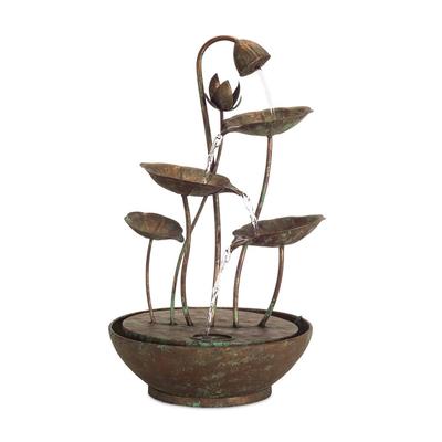 "Lotus Leaf Fountain 19.5""H Iron - Melrose International 74250DS"