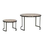 "Pedestal (Set of 2) 10.5""D x 7""H, 15.75""D x 10.5""H Iron/MDF - Melrose International 82697DS"