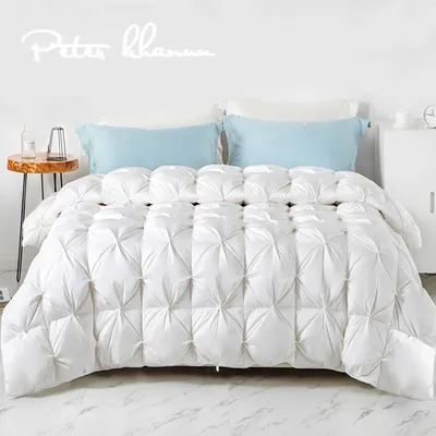 Peter Khanun-Couvertures de Luxe en Duvet d'Oie Blanche Couette Optique d'Hiver Coque 100% Coton