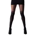 Collants noirs transparents pour femmes collants tentation bas de chat cool faux sur le genou