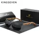 KINGSEVEN-Lunettes de soleil en bois pour hommes et femmes faites à la main miroir polarisé