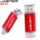 JASTER U-Clé USB en métal personnalisée 3 en 1 OTG Android USB Vope_C 3.0 64 Go 32 Go 16 Go