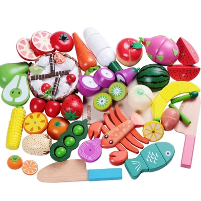 Coupe magnétique en bois fruits légumes aliments jouets Simulation de jeu cuisine modèle jouets