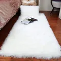 tapis de chambre Tapis peluche en peau de mouton pour chambre à coucher et salon poils longs