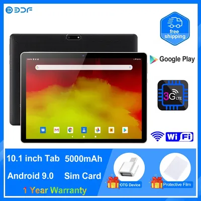 Tablette Android 2022 de 10.1 pouces avec double carte Sim 3G Google Play réseau GPS Bluetooth