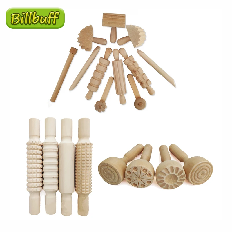 Moule en plastique pour slime pour enfants, outils en bois de haute qualité, fournitures de ticine, pâte à spoer, jouets pour enfants, bricolage