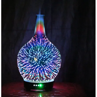Vase d'aromathérapie en verre 3D diffuseur d'huiles essentielles et d'arômes humidificateur à