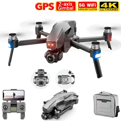 Drone M1 Pro 2 à 2 axes mécaniques avec caméra 4k HD Gimbal doté de WiFi 5G et système GPS prend