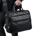 Grand sac à main en cuir véritable pour hommes mallette de voyage d'affaires sac à bandoulière