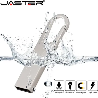 JASTER-Clé USB 2.0 avec bouton métallique 4 Go 8 Go 16 Go 32 Go 64 Go 128 Go