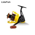 LidaFish – moulinet de pêche jaune série HD1000-7000 roulement métallique bicolore tasse en fil