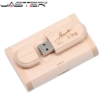 JASTER – clé USB en érable avec Logo gratuit lecteur Flash de 64 go avec Cassette cadeaux de