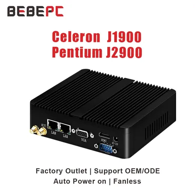 BEBEPC-Mini PC Windows 10 Intel Celeron J6412/J1900/N2830 Wi-Fi 4 cœurs fanless ordinateur de
