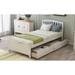 Nestfair Twin Size Wood Platform Bed with Two Drawers and Headboard