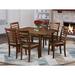 Winston Porter Agesilao Butterfly Leaf Rubberwood Solid Wood Dining Set Wood/Upholstered in Brown | Wayfair 59134B256A78432984E6CB8121039058