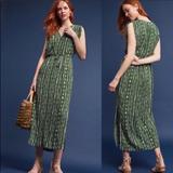 Anthropologie Dresses | Anthropologie Green Slit Vanya Dress | Color: Green/White | Size: S