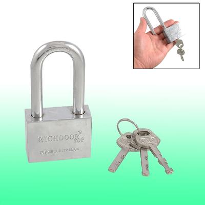 Shop Door Cabinet Rectangle 50mm Long Security Pad Lock Keys Set - Silver Tone