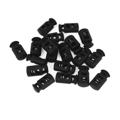 20pcs Barrel Toggles Cord Locks Clips for Sportswear Clothes Hood Tent - Black