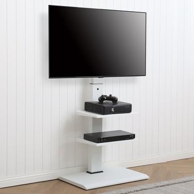FITUEYES White Swivel Floor TV Stand with Mount for 32-65 Inches TVs - 65 Inches