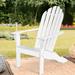 Outdoor Solid Wood Durable Patio Adirondack Chair - White - 27" x 35" x 40.5" (L x W x H)
